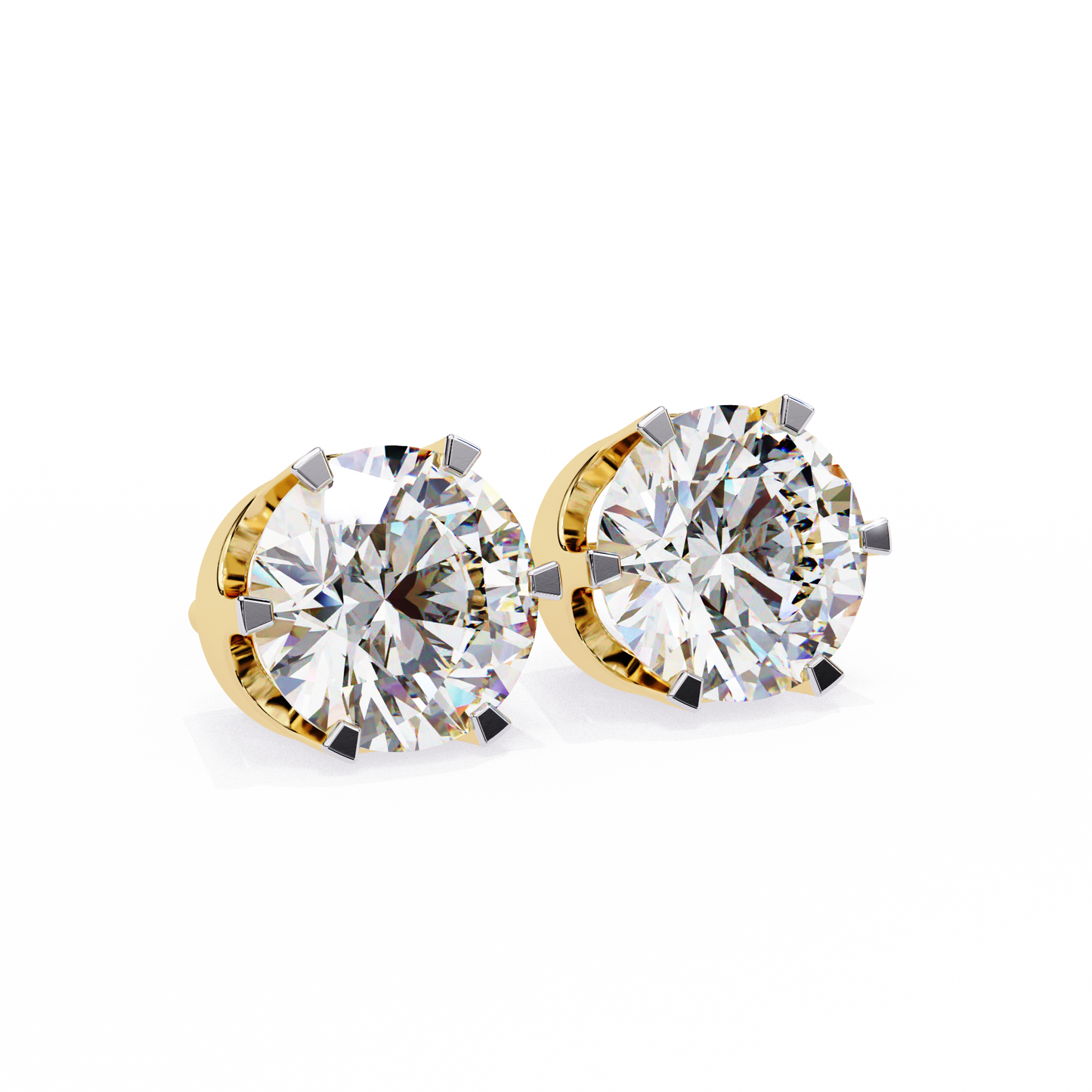Solitaire 2.57Ct Round Cut Lab Grown Diamond 6 Pave Set Delicate Handmade Vintage Daily Wear Stud Earring - HIGHCARAT DIAMONDS