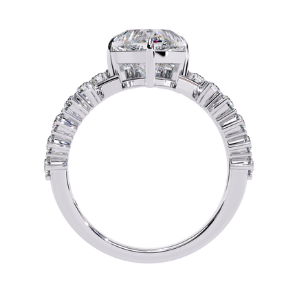 Solitaire 2.62Ct Heart and Round Cut Vintage Heart Crown Stunning Ring For Women