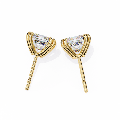 Solitaire 3.04Ct Princess Cut Diamond Unique Stacking Double Prong Set Dainty Stud Party Wear Earring For Gift - HIGHCARAT DIAMONDS
