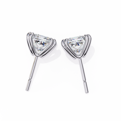 Solitaire 3.04Ct Princess Cut Diamond Unique Stacking Double Prong Set Dainty Stud Party Wear Earring For Gift - HIGHCARAT DIAMONDS