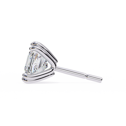 Solitaire 3.04Ct Princess Cut Diamond Unique Stacking Double Prong Set Dainty Stud Party Wear Earring For Gift - HIGHCARAT DIAMONDS