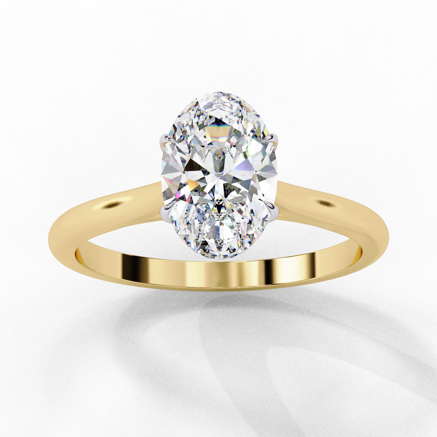 Solitaire Lab Grown Oval Cut Diamond Engagement Ring