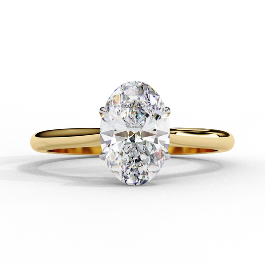 Solitaire Lab Grown Oval Cut Diamond Engagement Ring - HIGHCARAT DIAMONDS