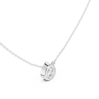 Solitaire Pear Cut Lab Grown Diamond Bezel Set Dainty Party Wear Pendant - HIGHCARAT DIAMONDS