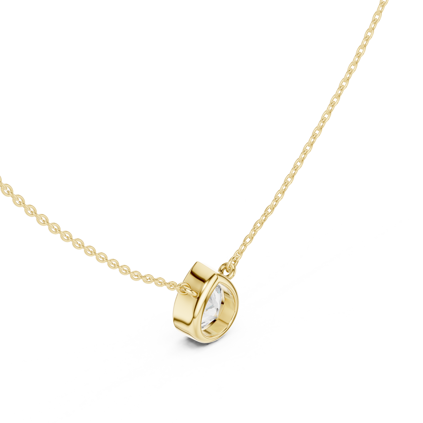 Solitaire Pear Cut Lab Grown Diamond Bezel Set Dainty Party Wear Pendant - HIGHCARAT DIAMONDS
