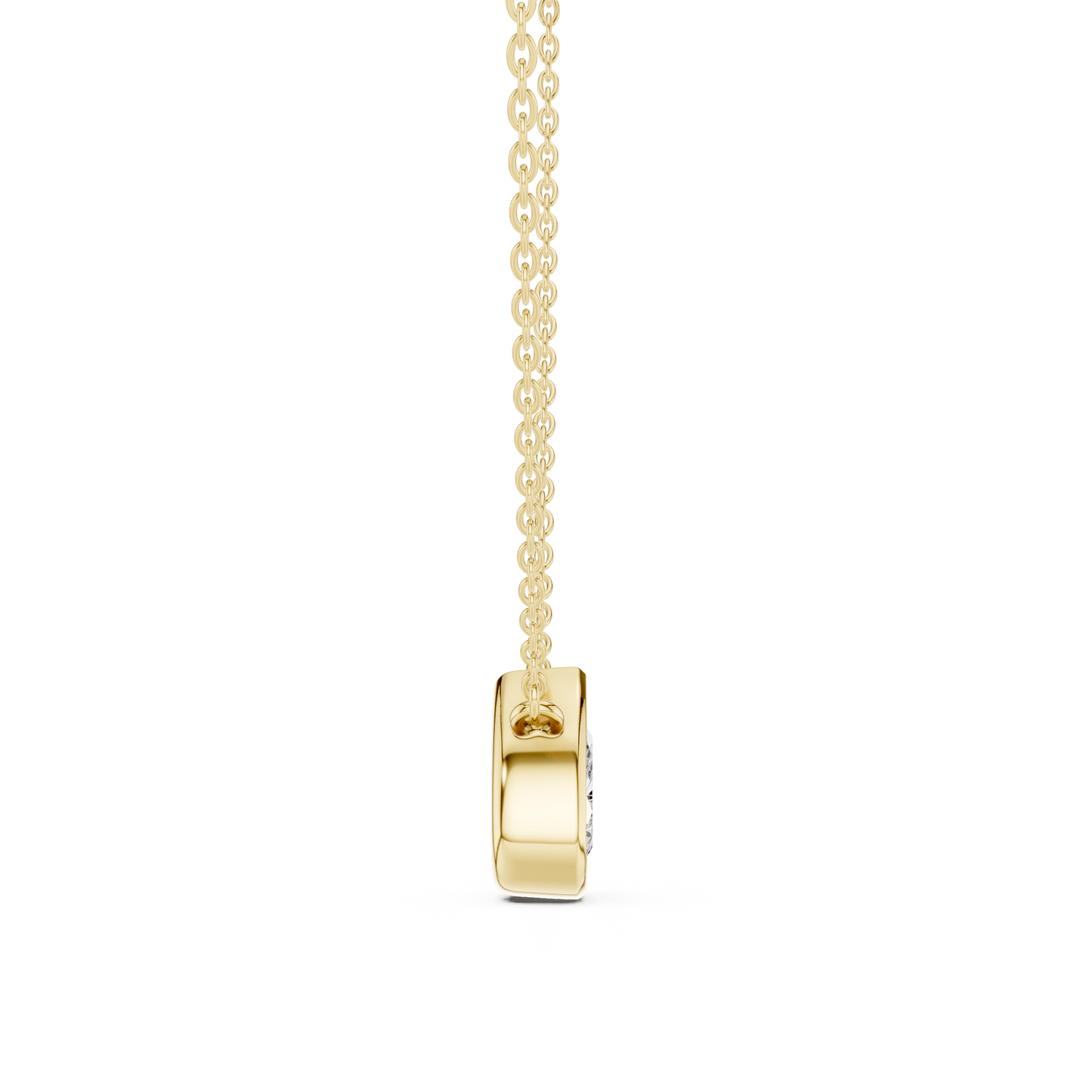 Solitaire Pear Cut Lab Grown Diamond Bezel Set Dainty Party Wear Pendant - HIGHCARAT DIAMONDS