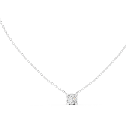 Solitaire Princess Cut Langrown Sparkling Diamond Pendant For Her In 14K Solid Gold