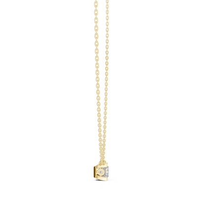 Solitaire Princess Cut Langrown Sparkling Diamond Pendant For Her In 14K Solid Gold