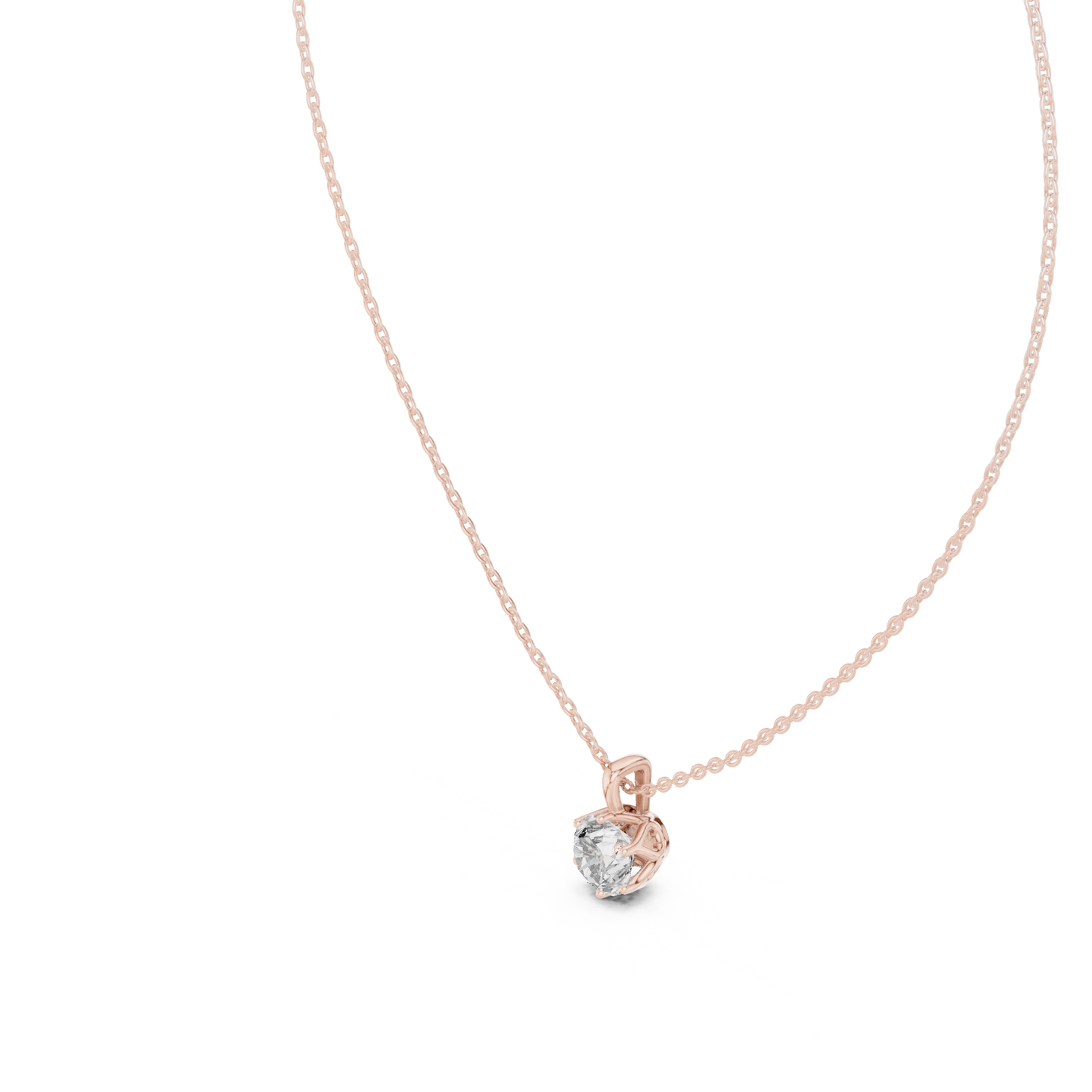 labgrown 1.00 Ct Diamond Round Shape Diamond Pendant For Her In 18K Solid Gold - HIGHCARAT DIAMONDS