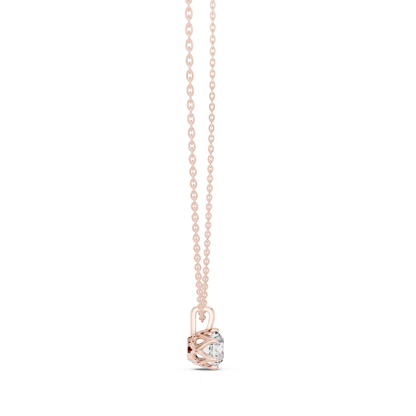 labgrown 1.00 Ct Diamond Round Shape Diamond Pendant For Her In 18K Solid Gold - HIGHCARAT DIAMONDS