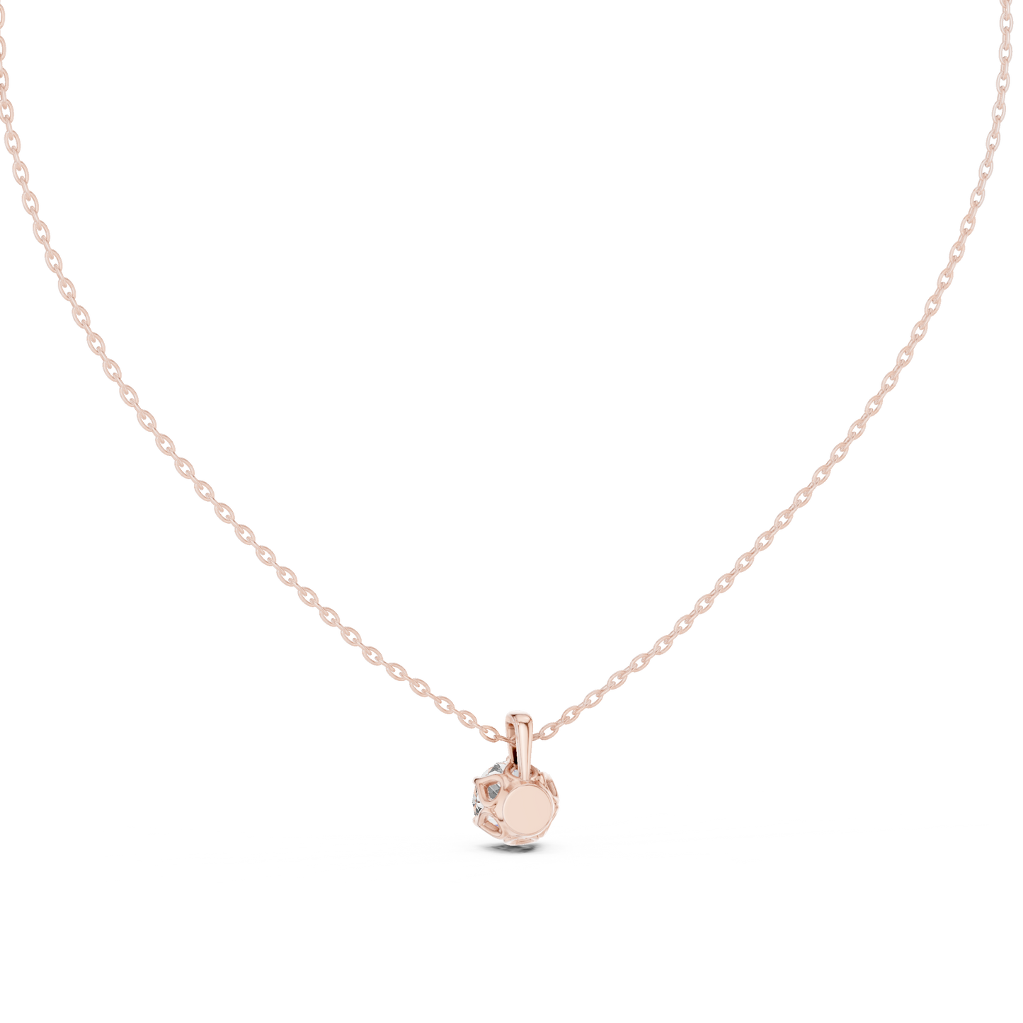 labgrown 1.00 Ct Diamond Round Shape Diamond Pendant For Her In 18K Solid Gold - HIGHCARAT DIAMONDS