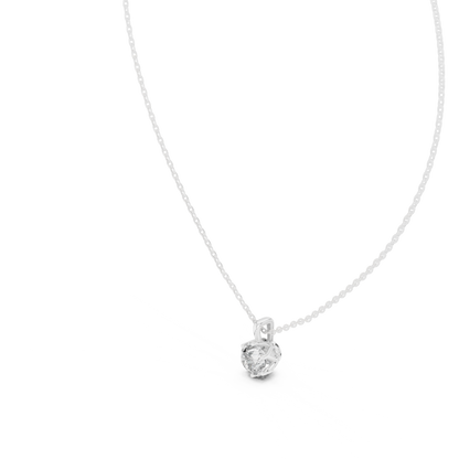 labgrown 1.00 Ct Diamond Round Shape Diamond Pendant For Her In 18K Solid Gold - HIGHCARAT DIAMONDS