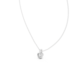 Round Lab Grown Solitaire Diamond Pendant Top View