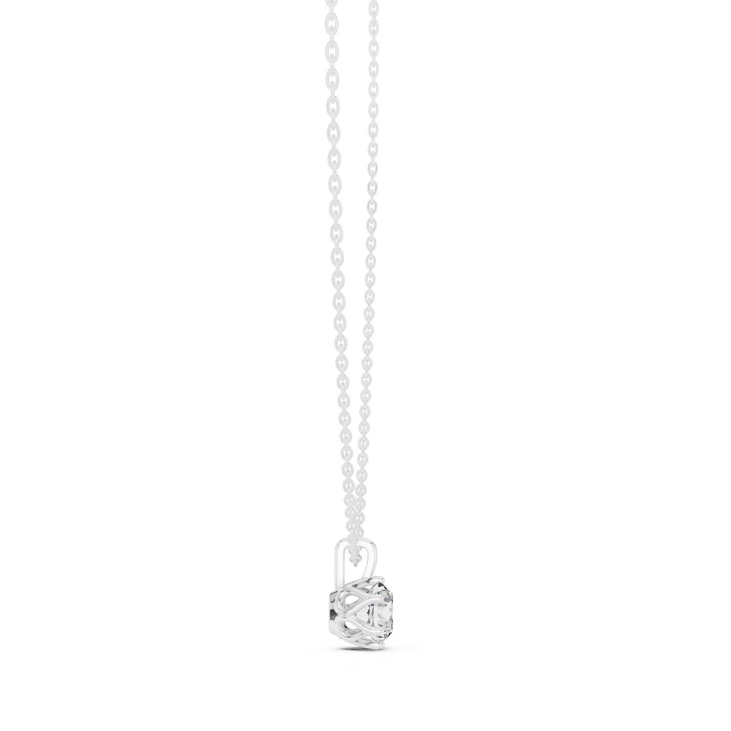 labgrown 1.00 Ct Diamond Round Shape Diamond Pendant For Her In 18K Solid Gold - HIGHCARAT DIAMONDS