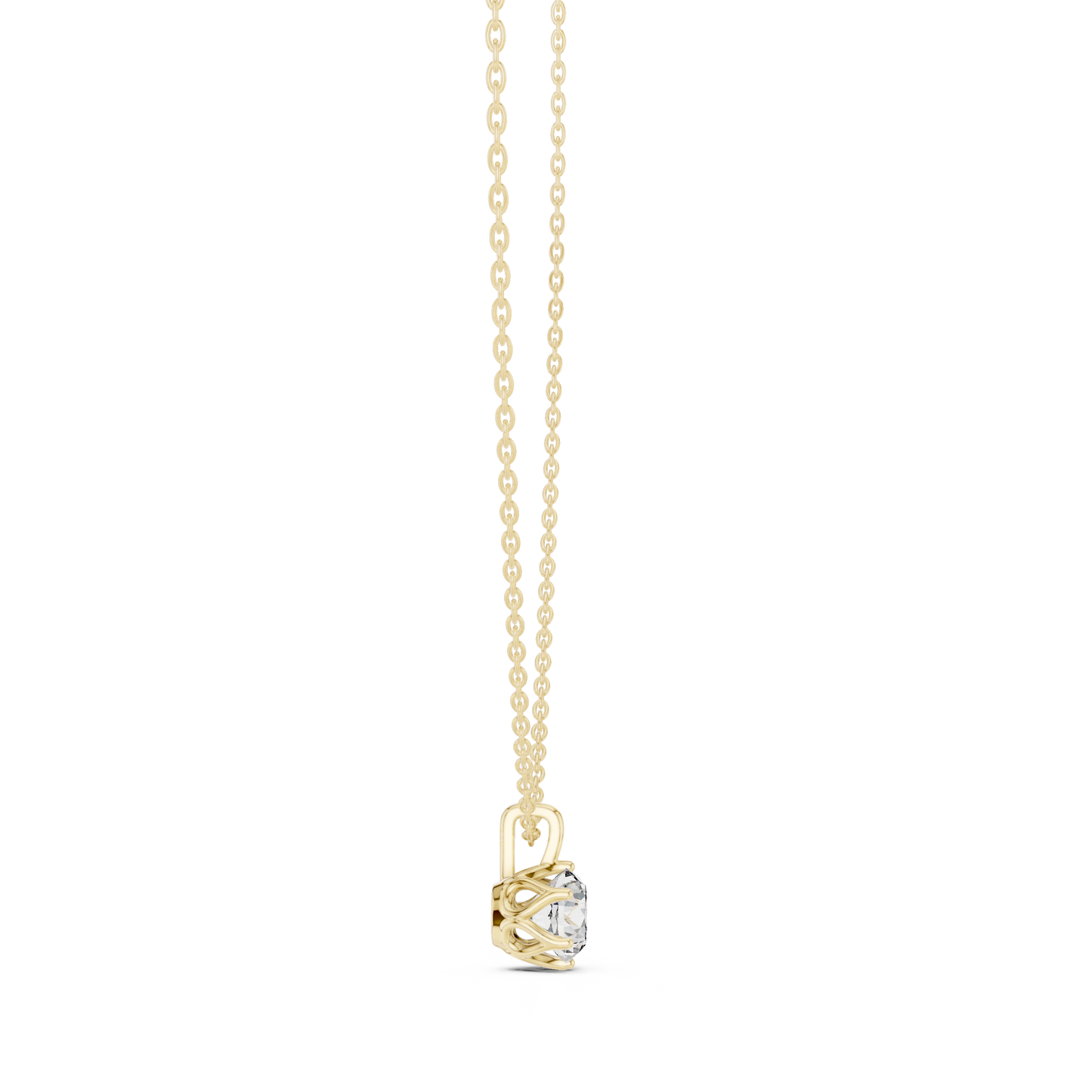 labgrown 1.00 Ct Diamond Round Shape Diamond Pendant For Her In 18K Solid Gold - HIGHCARAT DIAMONDS