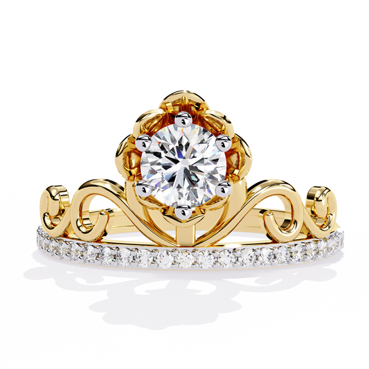 Solitaire Round Cut Diamond Channel Set Antique Hand Crafted Stunning Dainty Engagement Ring - HIGHCARAT DIAMONDS