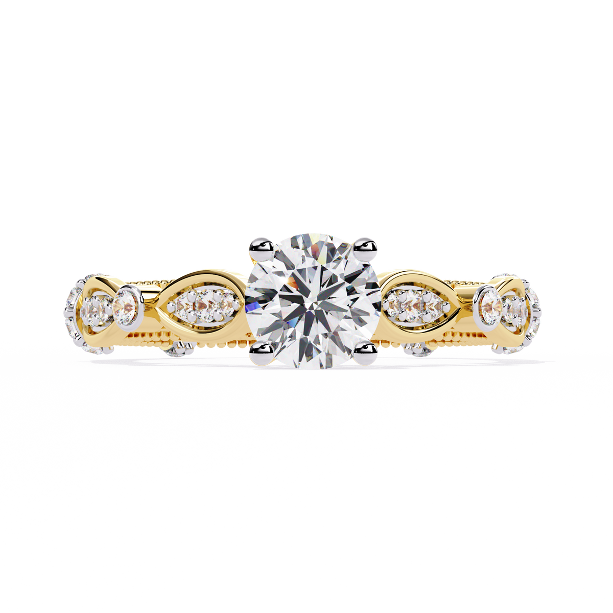 Solitaire Round Cut Diamond Cluster Minimalist Stunning Dainty Sparkling Bridal Set Ring for Women's - HIGHCARAT DIAMONDS