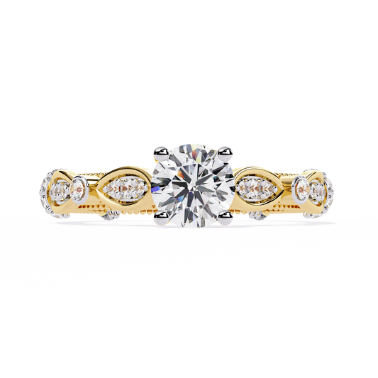 Solitaire Round Cut Diamond Cluster Minimalist Stunning Dainty Sparkling Bridal Set Ring for Women's - HIGHCARAT DIAMONDS