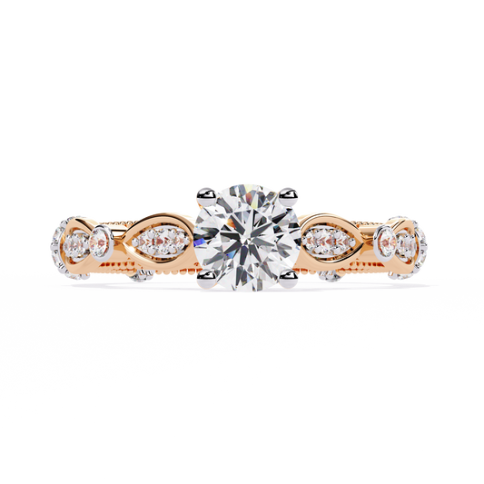 Solitaire Round Cut Diamond Cluster Minimalist Stunning Dainty Sparkling Bridal Set Ring for Women's - HIGHCARAT DIAMONDS