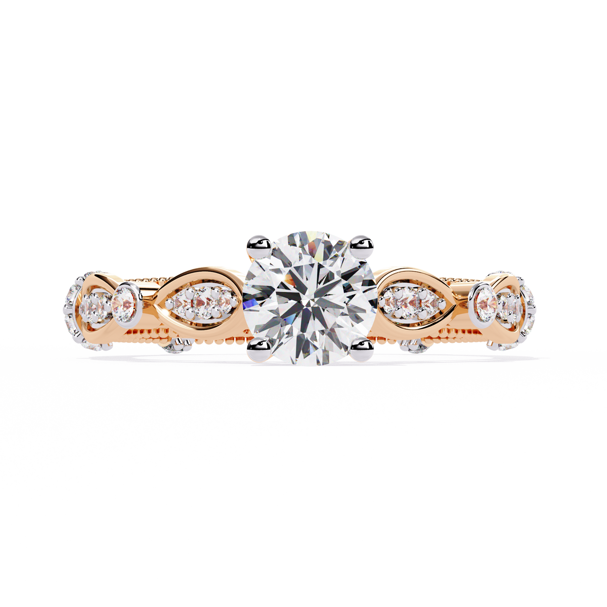 Solitaire Round Cut Diamond Cluster Minimalist Stunning Dainty Sparkling Bridal Set Ring for Women's - HIGHCARAT DIAMONDS