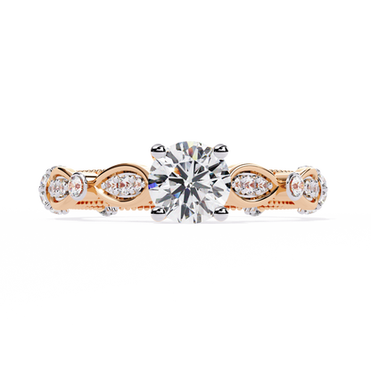 Solitaire Round Cut Diamond Cluster Minimalist Stunning Dainty Sparkling Bridal Set Ring for Women's - HIGHCARAT DIAMONDS