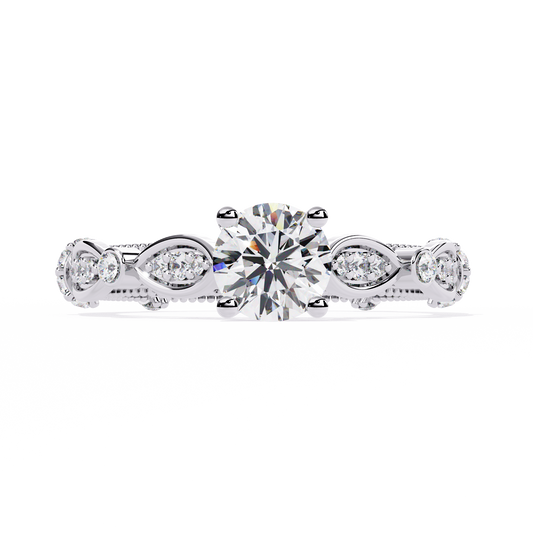 Solitaire Round Cut Diamond Cluster Minimalist Stunning Dainty Sparkling Bridal Set Ring for Women's - HIGHCARAT DIAMONDS