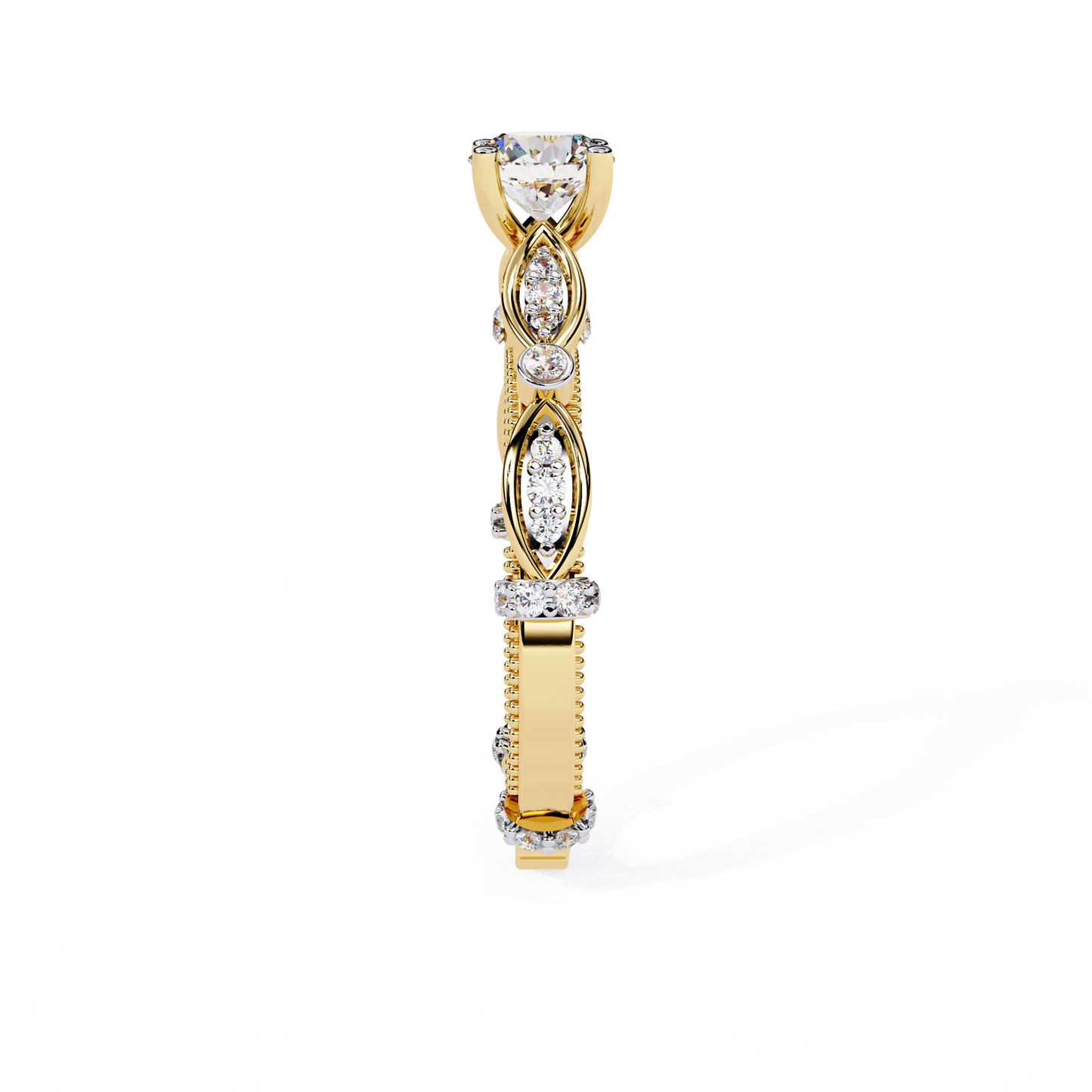 Solitaire Round Cut Diamond Cluster Minimalist Stunning Dainty Sparkling Bridal Set Ring for Women's