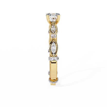 Solitaire Round Cut Diamond Cluster Minimalist Stunning Dainty Sparkling Bridal Set Ring for Women's - HIGHCARAT DIAMONDS