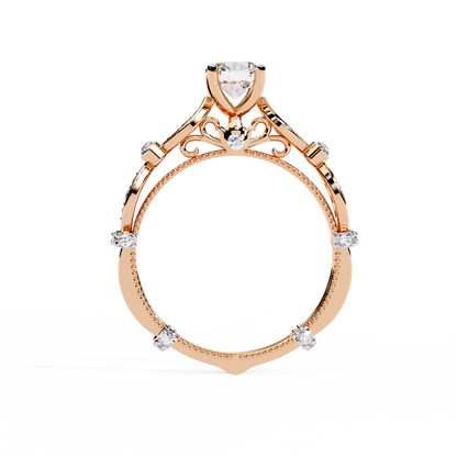 Solitaire Round Cut Diamond Cluster Minimalist Stunning Dainty Sparkling Bridal Set Ring for Women's