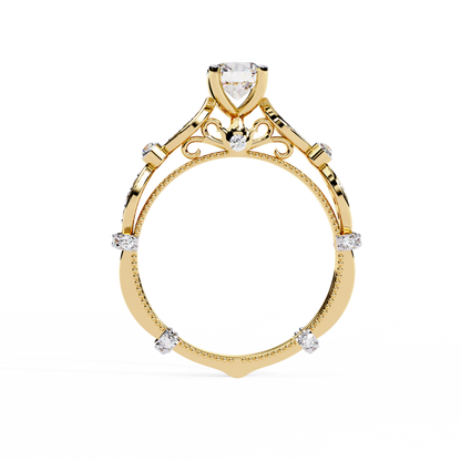 Solitaire Round Cut Diamond Cluster Minimalist Stunning Dainty Sparkling Bridal Set Ring for Women's