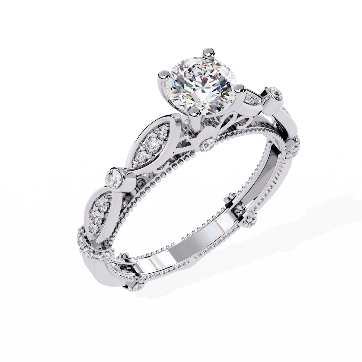 Solitaire Round Cut Diamond Cluster Minimalist Stunning Dainty Sparkling Bridal Set Ring for Women's - HIGHCARAT DIAMONDS