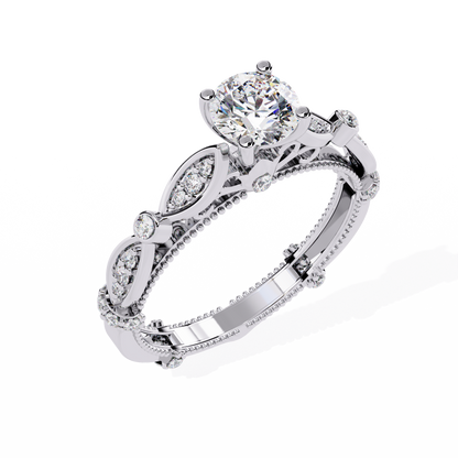 Solitaire Round Cut Diamond Cluster Minimalist Stunning Dainty Sparkling Bridal Set Ring for Women's - HIGHCARAT DIAMONDS
