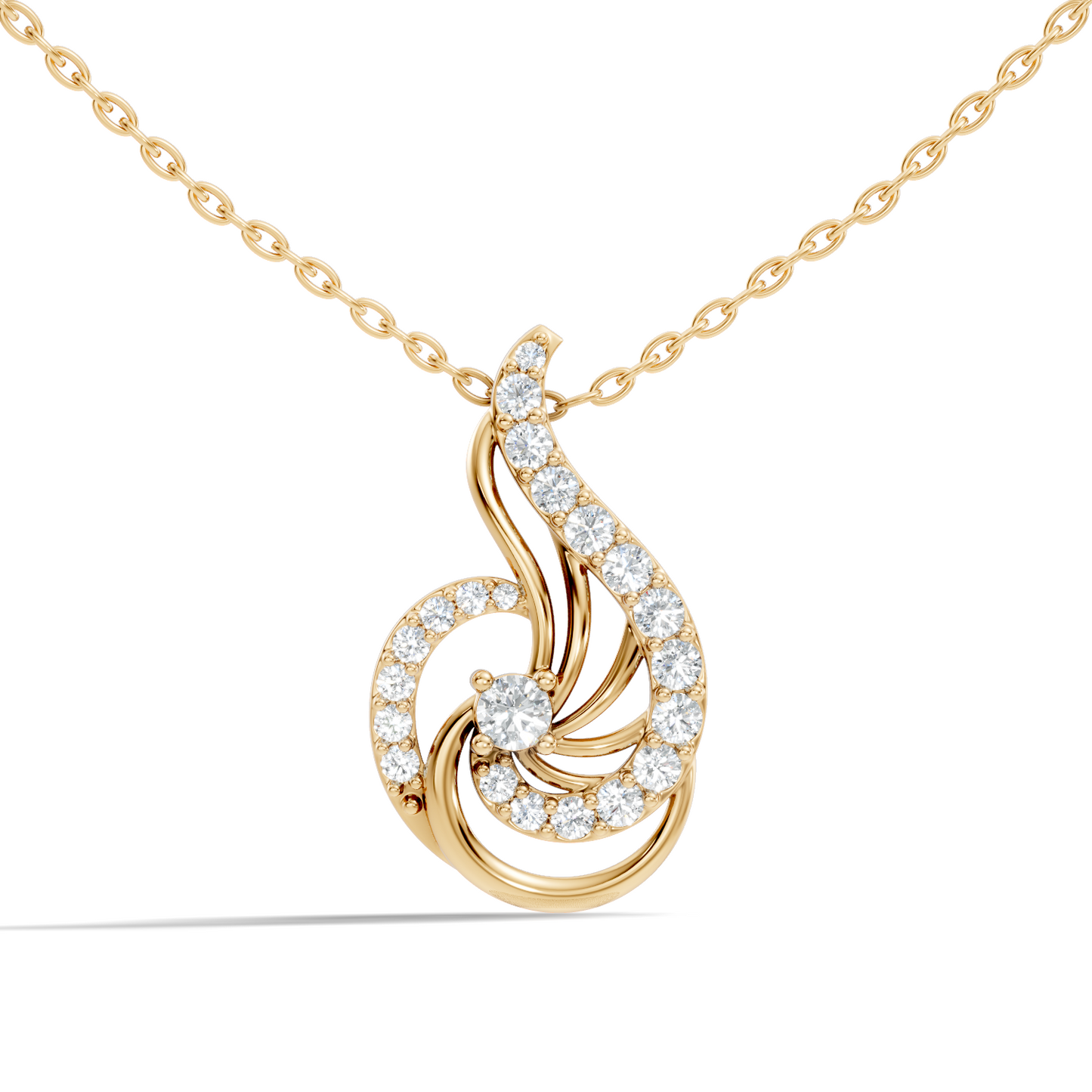 Sophisticated Round Cut Diamond Pendant in 14K White Gold Ideal Gift for Her