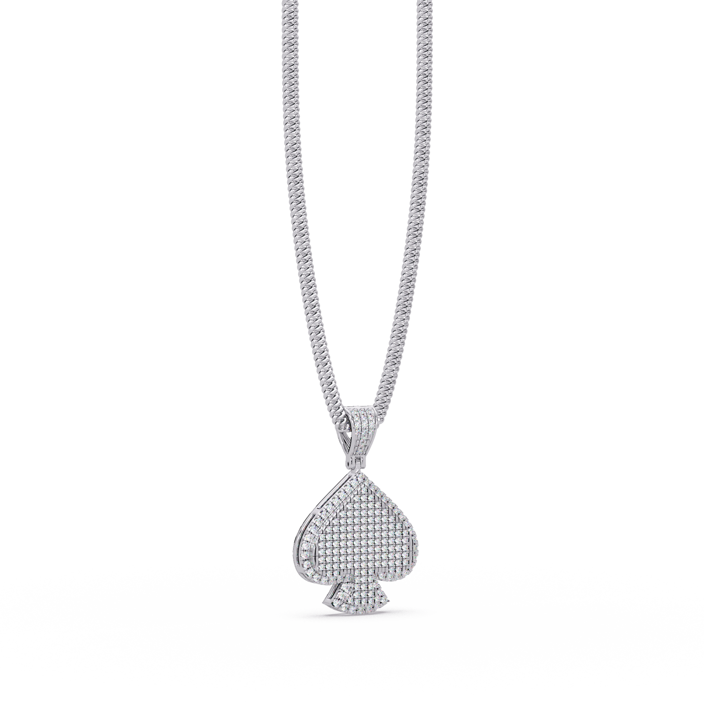 Spade Shape Pave Lab Grown Diamond Pendant - HIGHCARAT DIAMONDS