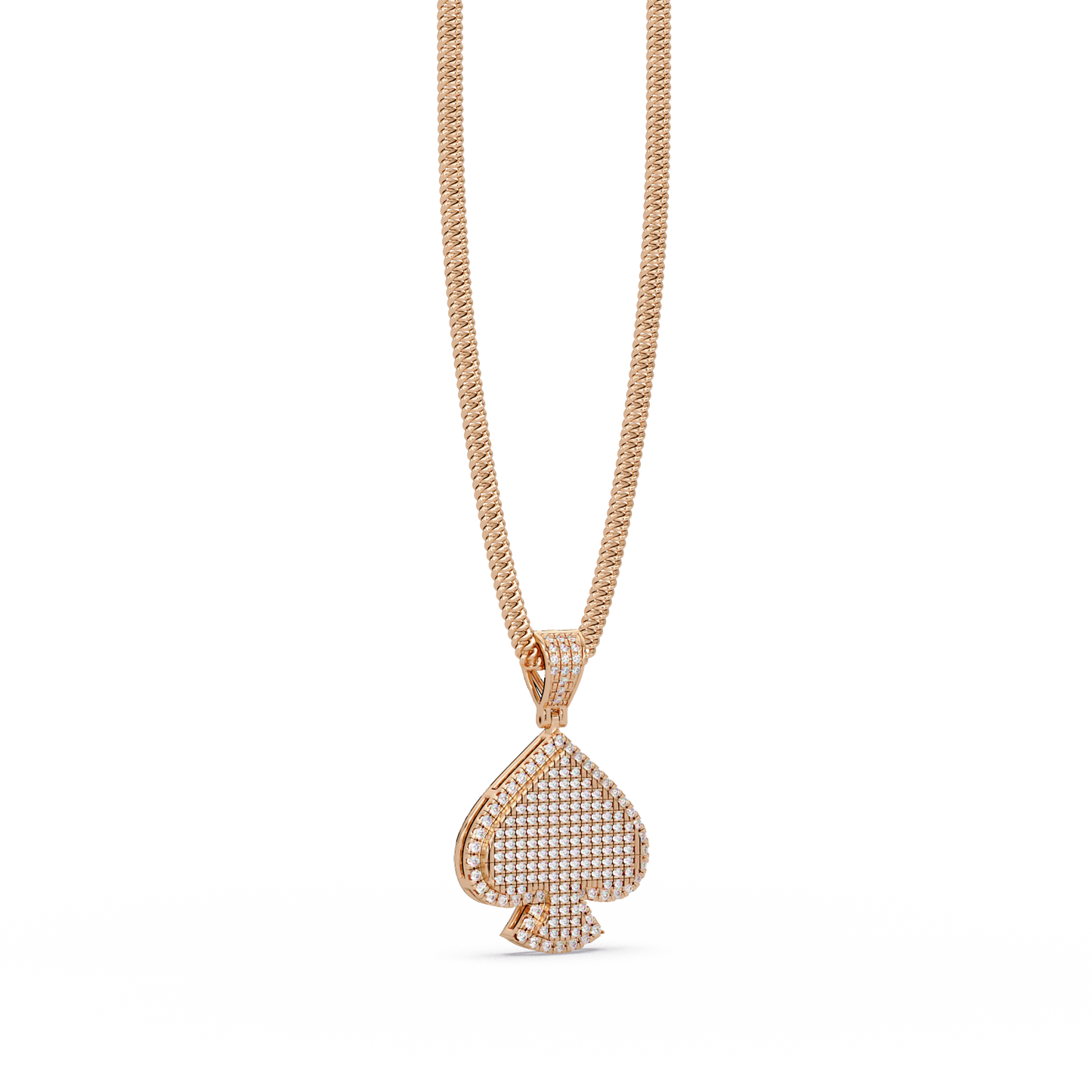 Spade Shape Pave Lab Grown Diamond Pendant - HIGHCARAT DIAMONDS