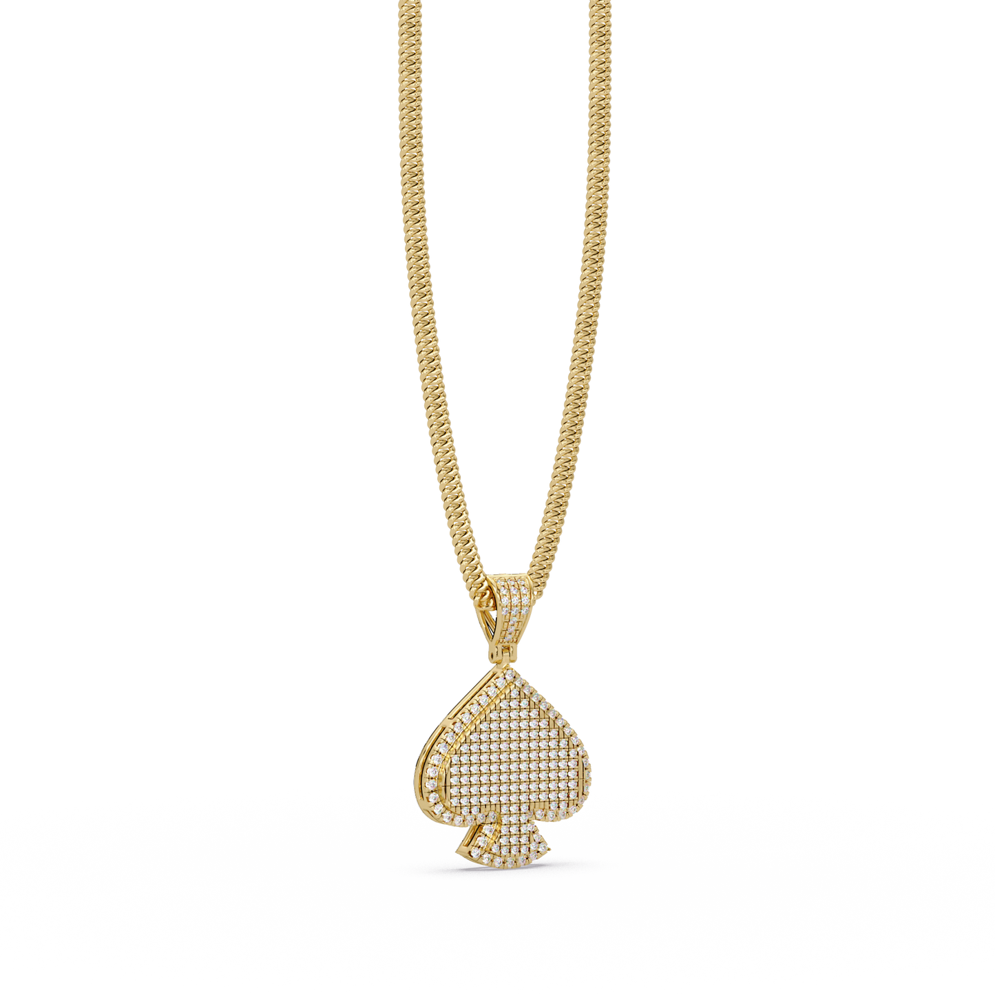 Spade Shape Pave Lab Grown Diamond Pendant - HIGHCARAT DIAMONDS