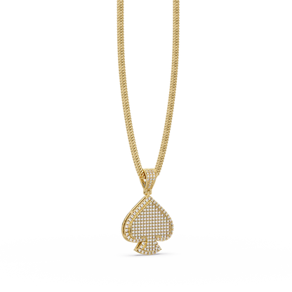 Spade Shape Pave Lab Grown Diamond Pendant - HIGHCARAT DIAMONDS
