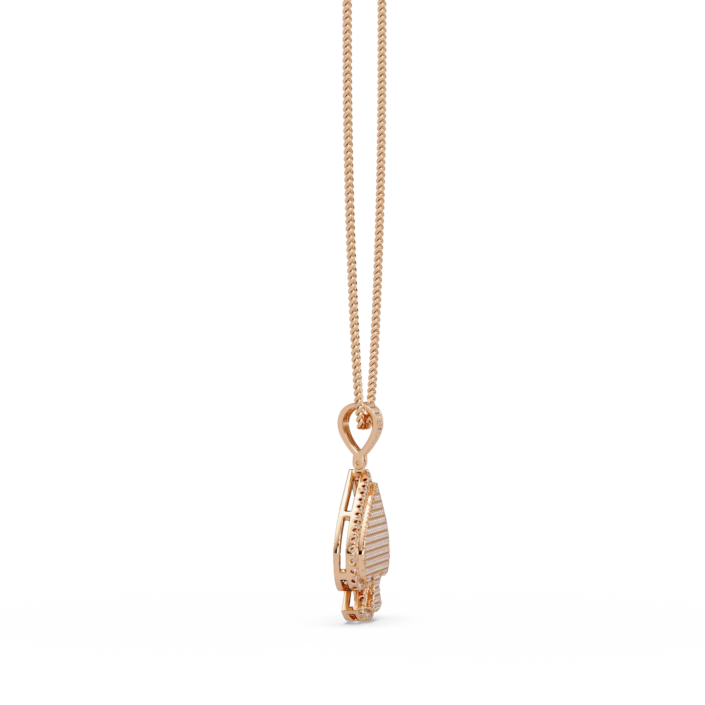 Spade Shape Pave Lab Grown Diamond Pendant - HIGHCARAT DIAMONDS