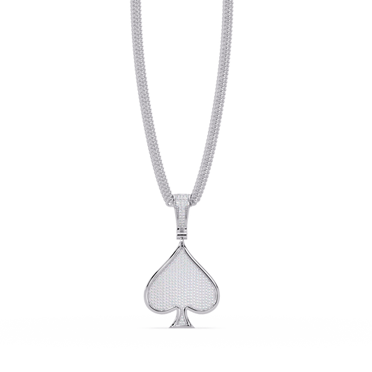 Spade Shape Pave Lab Grown Diamond Pendant - HIGHCARAT DIAMONDS