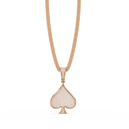 Spade Shape Pave Lab Grown Diamond Pendant - HIGHCARAT DIAMONDS