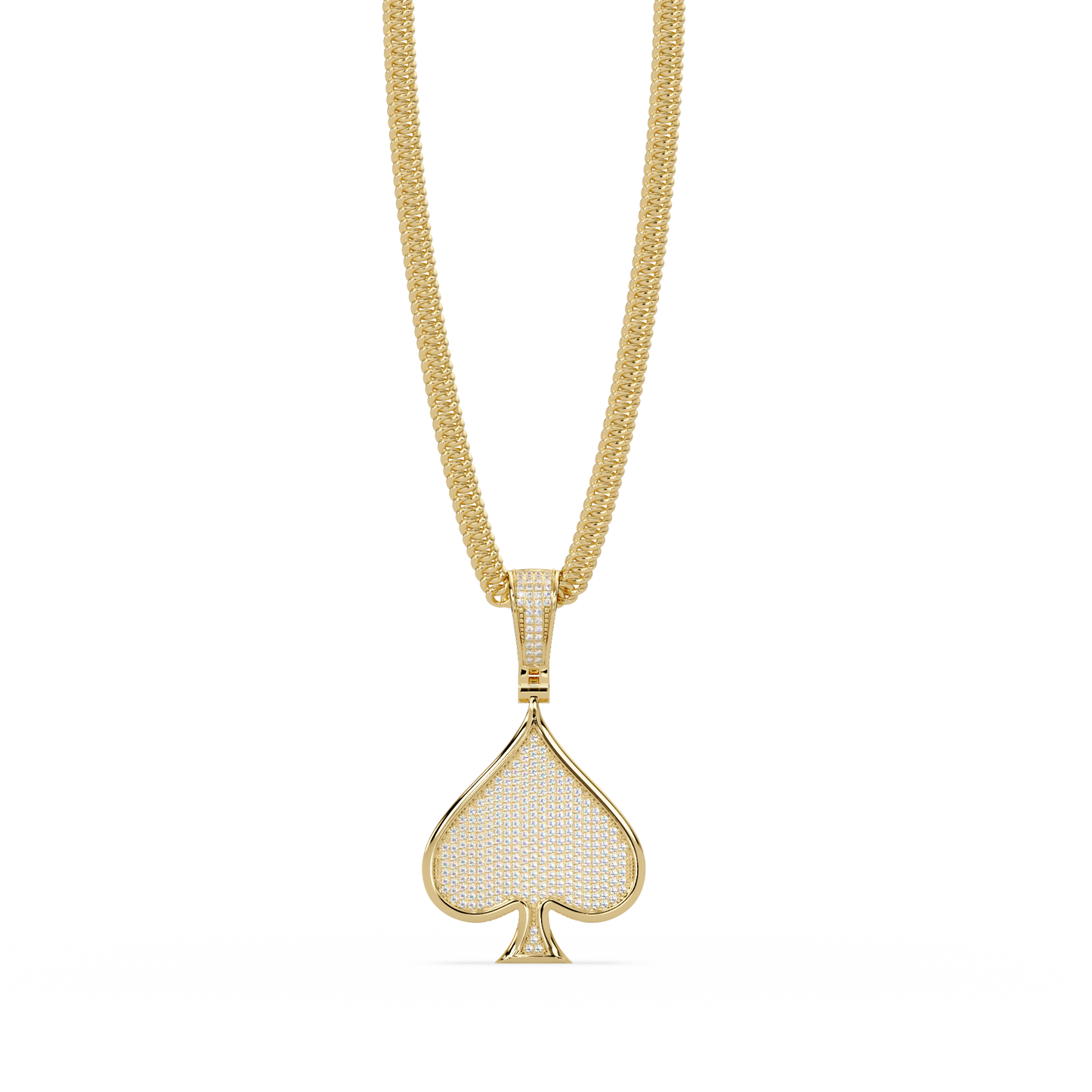 Spade Shape Pave Lab Grown Diamond Pendant - HIGHCARAT DIAMONDS