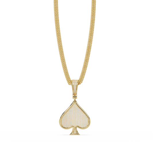 Spade Shape Pave Lab Grown Diamond Pendant - HIGHCARAT DIAMONDS