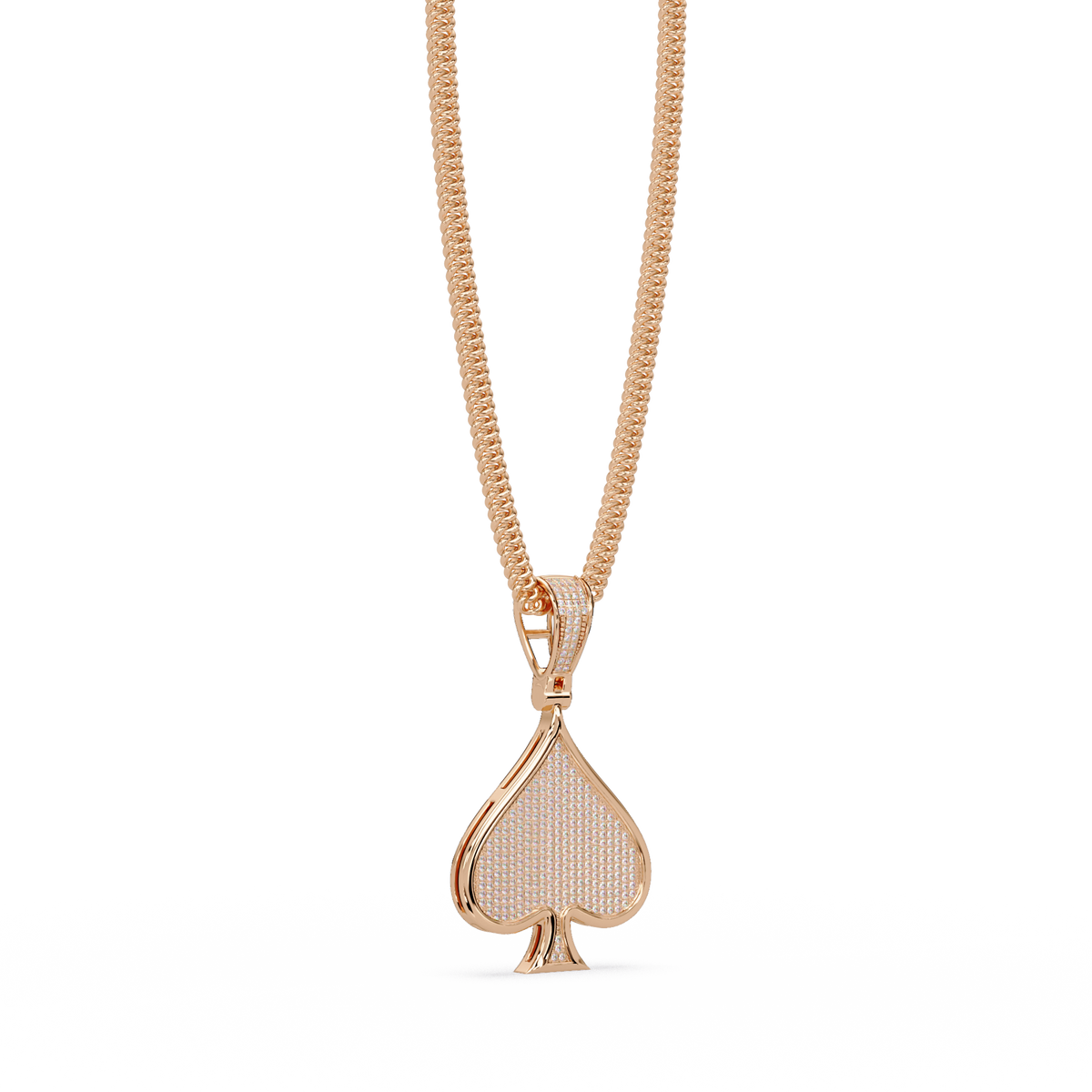 Spade Shape Pave Lab Grown Diamond Pendant - HIGHCARAT DIAMONDS