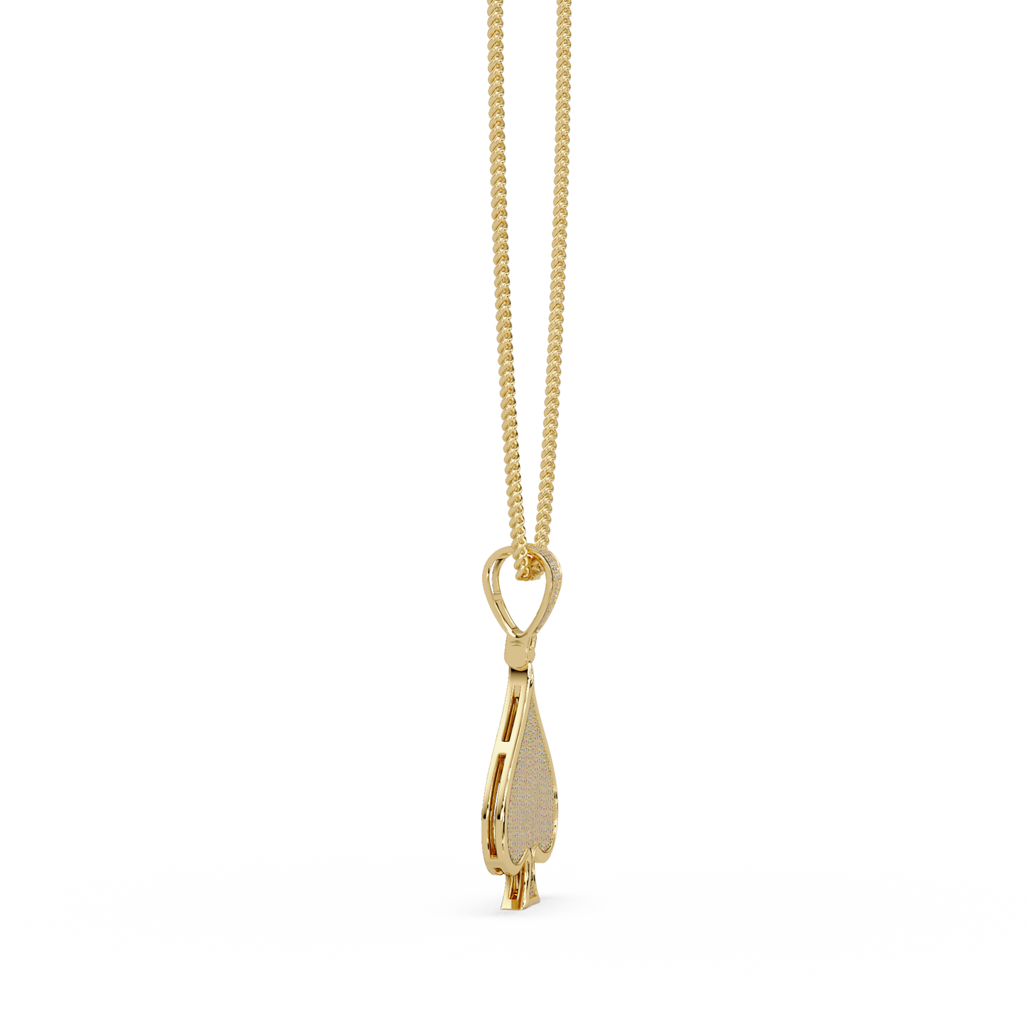 Spade Shape Pave Lab Grown Diamond Pendant - HIGHCARAT DIAMONDS