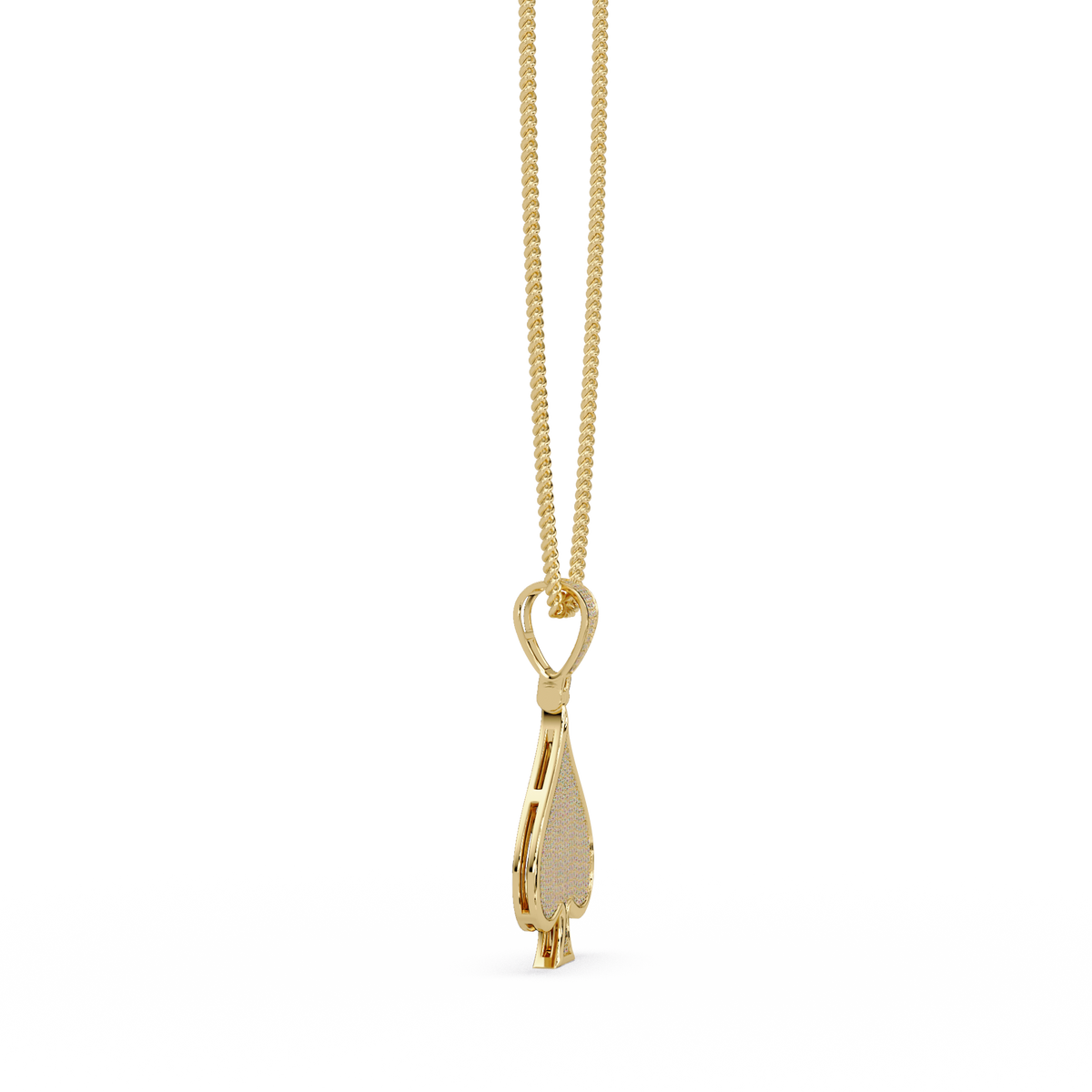 Spade Shape Pave Lab Grown Diamond Pendant - HIGHCARAT DIAMONDS