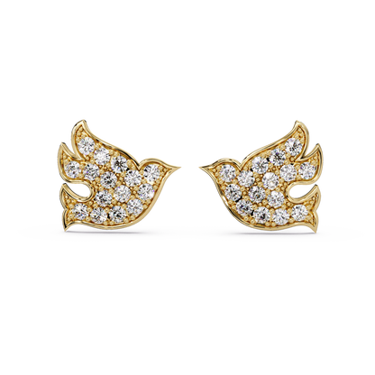 Sparrow Shape Lab Grown Diamond Stud Earrings - HIGHCARAT DIAMONDS