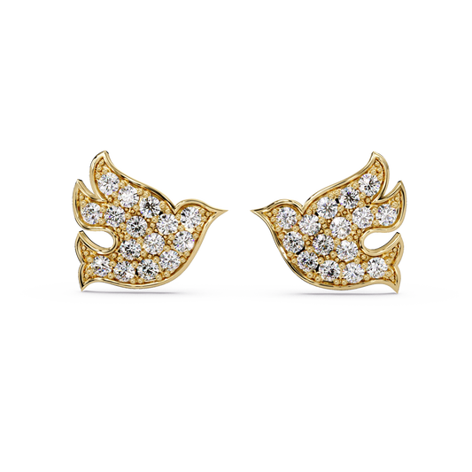 Sparrow Shape Lab Grown Diamond Stud Earrings - HIGHCARAT DIAMONDS