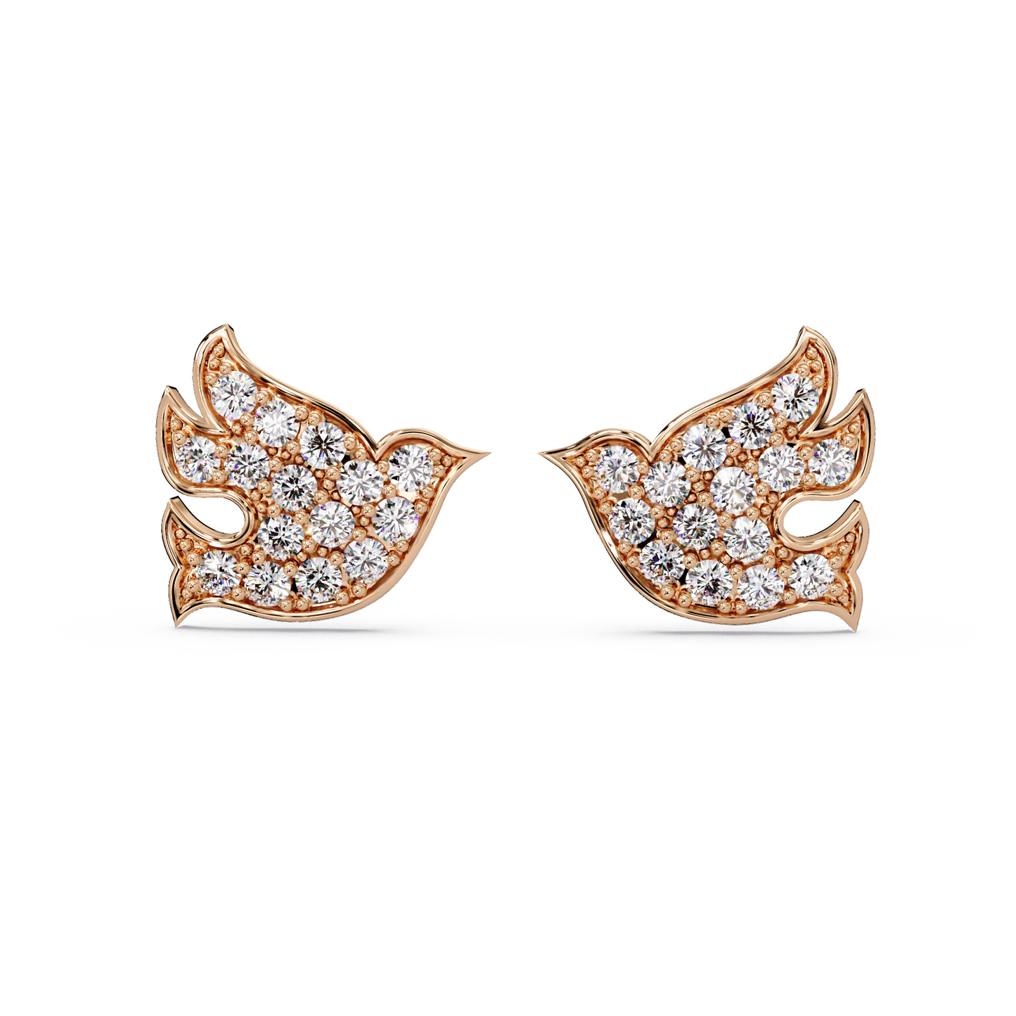 Sparrow Shape Lab Grown Diamond Stud Earrings - HIGHCARAT DIAMONDS