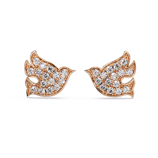 Sparrow Shape Lab Grown Diamond Stud Earrings - HIGHCARAT DIAMONDS