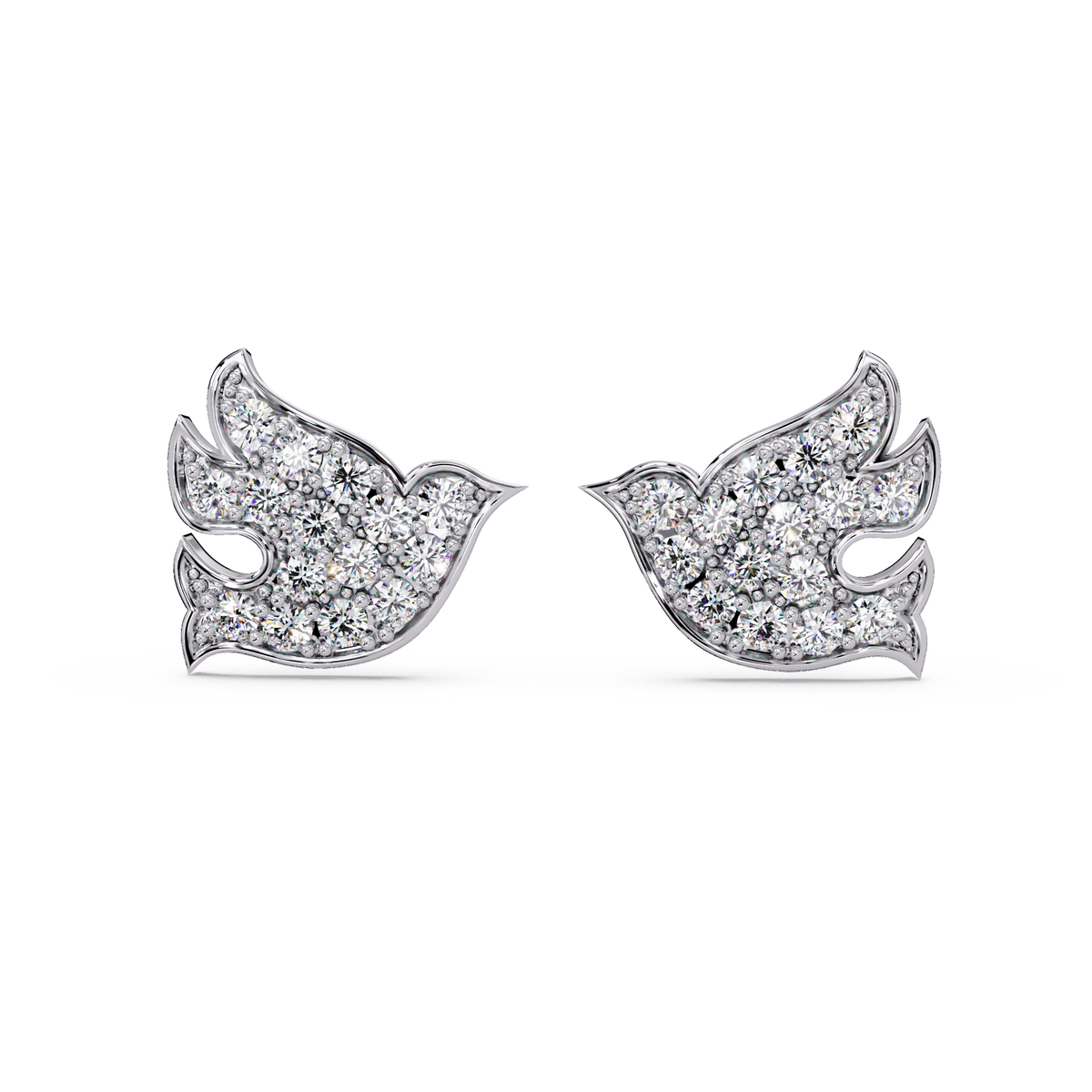 Sparrow Shape Lab Grown Diamond Stud Earrings - HIGHCARAT DIAMONDS